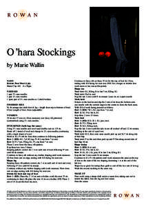 O’hara Stockings by Marie Wallin YARN Rowan Pure Wool 4 ply Shade Clayx 50gm NEEDLES