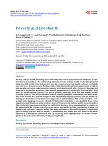 Poverty / Disability / Visual impairment / Rural poverty / Brien Holden Vision Institute / Diseases of poverty / Royal National Institute of Blind People / Accessibility / International Agency for the Prevention of Blindness / Vision rehabilitation