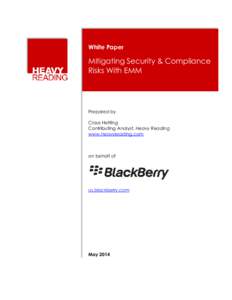 White Paper  Mitigating Security & Compliance Risks With EMM  Prepared by
