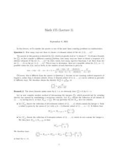 Integer sequences / Binomial coefficient / Factorial / Combination / Permutation / Stirling numbers of the second kind / Random permutation statistics / Mathematics / Combinatorics / Discrete mathematics