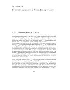 CHAPTER VI  M-ideals in spaces of bounded operators VI.1