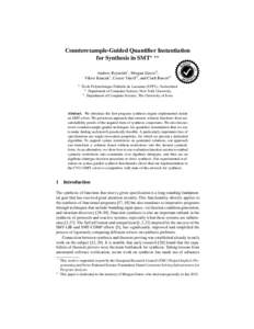 Counterexample-Guided Quantifier Instantiation for Synthesis in SMT? ?? a ct * Consi