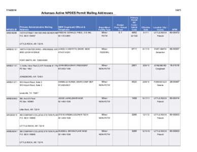[removed]Arkansas Active NPDES Permit Mailing Addresses