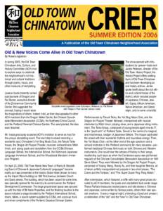 OLD TOWN CHINATOWN CRIER  SUMMER EDITION 2006