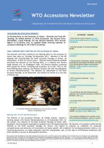 EN  WTO Accessions Newsletter WTO