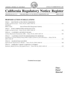 California Regulatory Notice Register 2015, Volume No. 11-Z