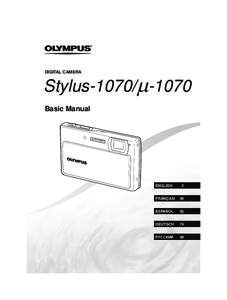 Stylus-1070/μ-1070 DIGITAL CAMERA Basic Manual  ENGLISH