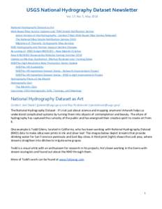    USGS National Hydrography Dataset Newsletter Vol. 17, No. 5, May 2018 National Hydrography Dataset as Art Web-Based Map Service Updates and TNM Simple Notification Service