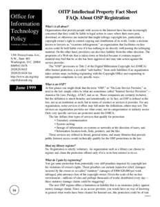 Office for Information Technology Policy American Library Association