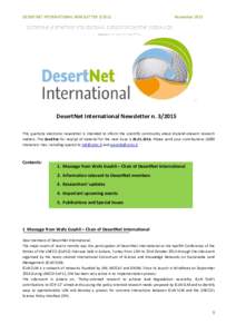 Sustainable development / United Nations Convention to Combat Desertification / Desertification / Drylands / Future Earth / Remote sensing / Sustainable Development Goals / Afforestation / Global Land Project / Wetland