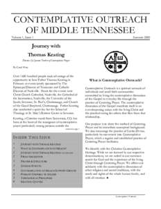 CONTEMPLATIVE OUTREACH OF MIDDLE TENNESSEE Volume 1, Issue 1 Summer 2000