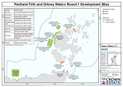 Pentland Firth and Orkney Waters Round 1 Development Sites Owner(s) of Tenant Westray South  SSE Renewables Developments (UK) Limited