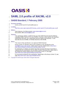 2  SAML 2.0 profile of XACML v2.0 3