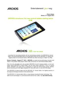 Digital audio / Technology / Tablet computers / Android devices / Archos / Brands / Internet tablet / Archos Generation 6 / Android / Portable media players / Digital audio players / Electronics