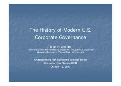 PDF - The History of Modern US Corporate Governance - presentation slides