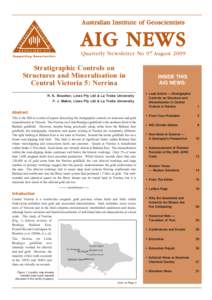 Australian Institute of Geoscientists  AIG NEWS Quarterly Newsletter No 97 August[removed]Stratigraphic Controls on
