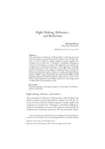 Right-Making, Reference, and Reduction Michael Byron Kent State University BIBLID626X; pp]