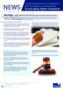 NEWS OCTOBER 2014 Local Government Investigations and Compliance Inspectorate Encouraging Higher Standards