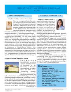 University of California, Irvine  CHICANO/LATINO STUDIES PROGRAM CLSP Volume 7, Issue 2.