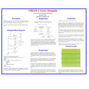 VIRAM-1 Vector Datapath University of California, Berkeley Joseph Gebis   Description