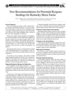 ID-142: New Recommendations for Perennial Ryegrass Seedings for Kentucky Horse Farms