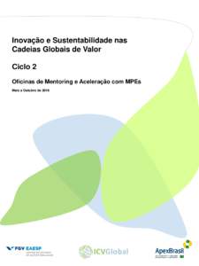Inovação e Sustentabilidade nas Cadeias Globais de Valor Ciclo 2 Oficinas de Mentoring e Aceleração com MPEs Maio a Outubro de 2016