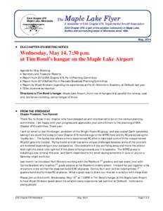 EAA Chapter 878 Maple Lake, Minnesota The  Maple Lake Flyer