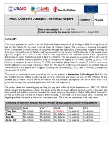HEA Outcome Analysis Technical Report  COUNTRY : Nigeria