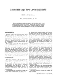 Accelerated Slope Tone Control Equalizers