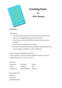  Teaching	
  Notes	
   by	
   Kylie	
  Sturgess Introduction Study	
  Questions