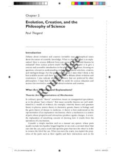 Chapter 2  Evolution, Creation, and the Philosophy of Science Paul Thagard
