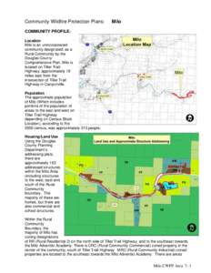Community Wildfire Protection Plans:  Milo COMMUNITY PROFILE: Location