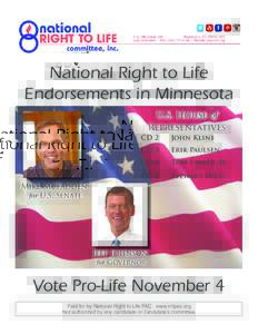 National Right to Life Endorsements in Minnesota U.S. House of Representatives CD 2
