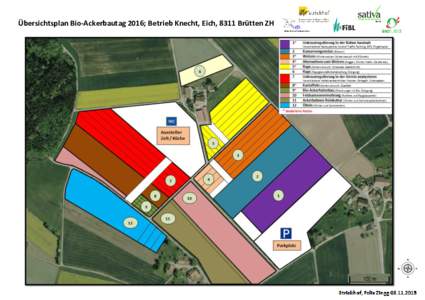 Übersichtsplan Bio-Ackerbautag 2016; Betrieb Knecht, Eich, 8311 Brütten ZH   