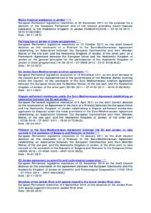 Macro-financial assistance to Jordan ***I European Parliament legislative resolution of 20 November 2013 on the proposal for a decision of the European Parliament and of the Council providing macro-financial assistance t