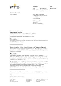 DECISION  Spectrum Department Elsy Arwidson  1(8)