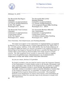 Letter from Inspector General Horowitz to Congressional Appropriations Committees Regarding Access to Information