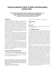 Polymorphic code / Buffer overflow / Assembly languages / Self-modifying code / Computer programming / Shellcode / Polymorphic engine / Addressing mode / Malware / Computing / Software engineering
