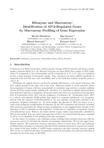 290  Genome Informatics 13: 290–Ribozyme and Macroarray: Identification of AP-2-Regulated Genes