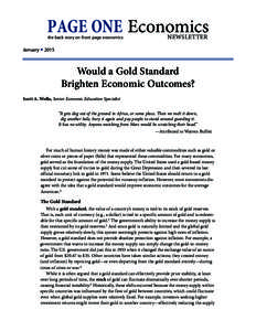 PAGE ONE Economics the back story on front page economics NEWSLETTER  January ■ 2015