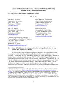 Notice of Intent to Sue - Purple Line Project