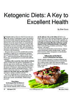 Ketogenic Diets: A Key to Excellent Health By Ellen Davis K