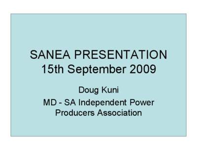 SANEA PRESENTATION 21 September 2009