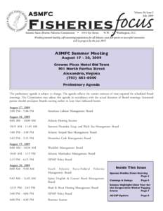 Volume 18, Issue 5 July 2009 Fisheries focus ASMFC