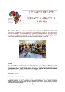 RESEARCH UPDATE SITUATION ANALYSIS ZAMBIA The Dynamic Drivers of Disease in Africa Consortium is an ESPA 1-funded research programme designed to deliver much-needed, cutting-edge science on the relationships