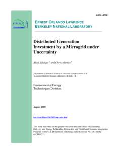 Distributed Generation Investment by a Microgrid under Uncertainty