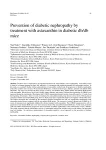 BioFactors–59 IOS Press 49  Prevention of diabetic nephropathy by