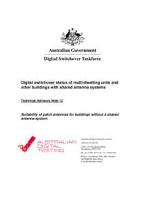 Digital switchover status of multi-dwelling units and other buildings with shared antenna systems Technical Advisory Note 12  Suitability of patch antennas for buildings without a shared