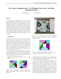 CCCG 2014, Halifax, Nova Scotia, August 11–13, 2014  The Convex Configurations of “Sei Sh¯ onagon Chie no Ita” and Other Dissection Puzzles Eli Fox-Epstein∗