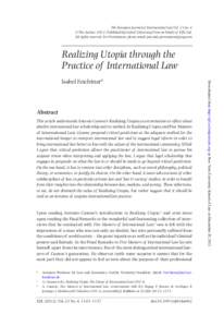 The European Journal of International Law Vol. 23 no. 4 © The Author, 2012. Published by Oxford University Press on behalf of EJIL Ltd. All rights reserved. For Permissions, please email:  Re